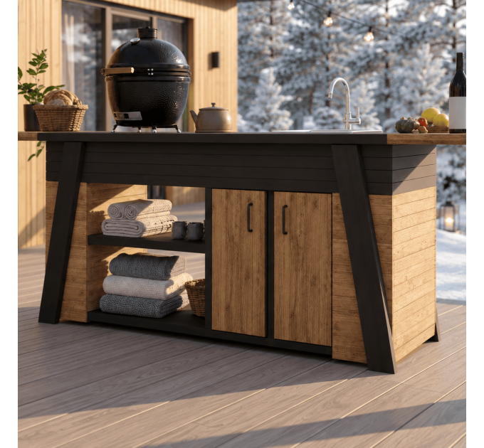 DIY Grill Shed Station & BBQ Kitchen Table - Download Your Plans Today