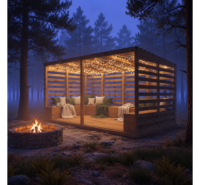 Modern patio plan, shelter plan, covered shelter, outdoor house, pavilion plan, pergola - Digital Download Only