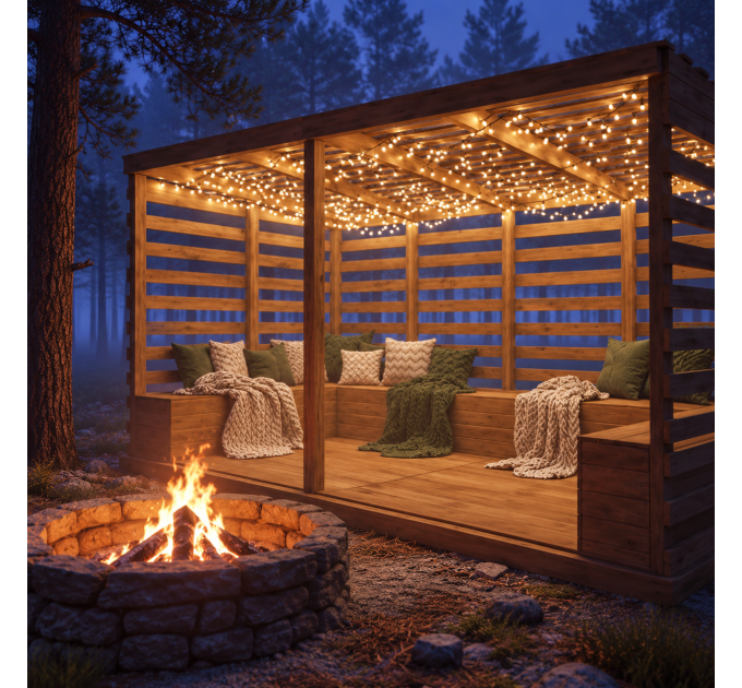 Modern patio plan, shelter plan, covered shelter, outdoor house, pavilion plan, pergola - Digital Download Only