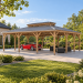 DIY Pergola, Wood gazebo plan, Complete pavilion, Gable timber frame pavilion, Gable pergola - Digital Download Only