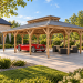 DIY Pergola, Wood gazebo plan, Complete pavilion, Gable timber frame pavilion, Gable pergola - Digital Download Only