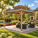 DIY 12' x 12' Gable pergola, Wood gazebo plan, Complete pavilion, Gable timber frame pavilion - Digital Download Only