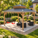 DIY 12' x 12' Gable pergola, Wood gazebo plan, Complete pavilion, Gable timber frame pavilion - Digital Download Only