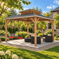 DIY 12' x 12' Gable pergola, Wood gazebo plan, Complete pavilion, Gable timber frame pavilion - Digital Download Only