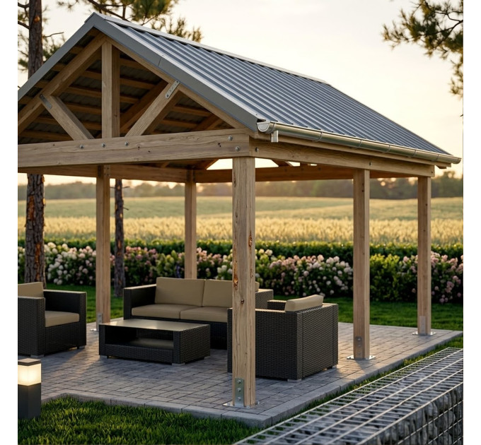 Gabled pergola, Pavilion blueprints, Family project, Gazebo drawings, Grill veranda, Gazebo plans - Digital Download Only