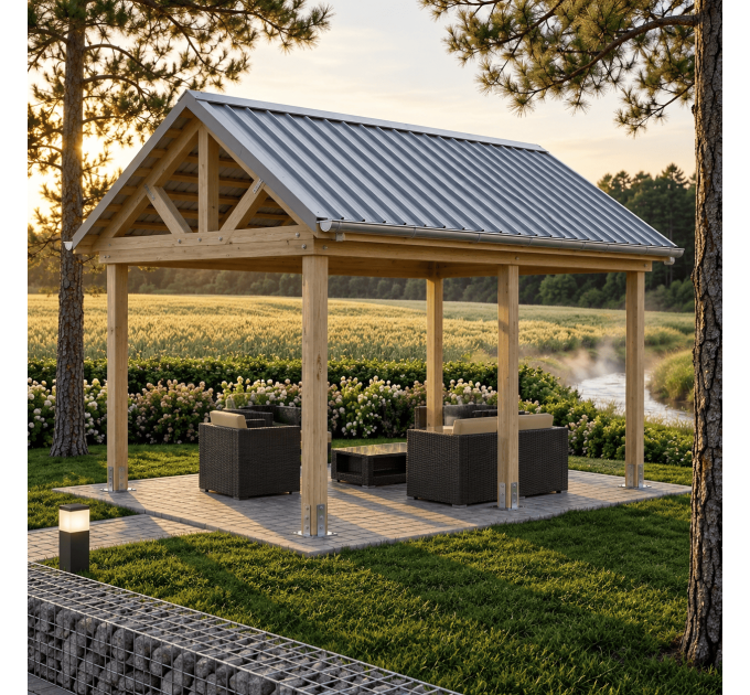 Gabled pergola, Pavilion blueprints, Family project, Gazebo drawings, Grill veranda, Gazebo plans - Digital Download Only