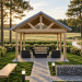 Gabled pergola, Pavilion blueprints, Family project, Gazebo drawings, Grill veranda, Gazebo plans - Digital Download Only