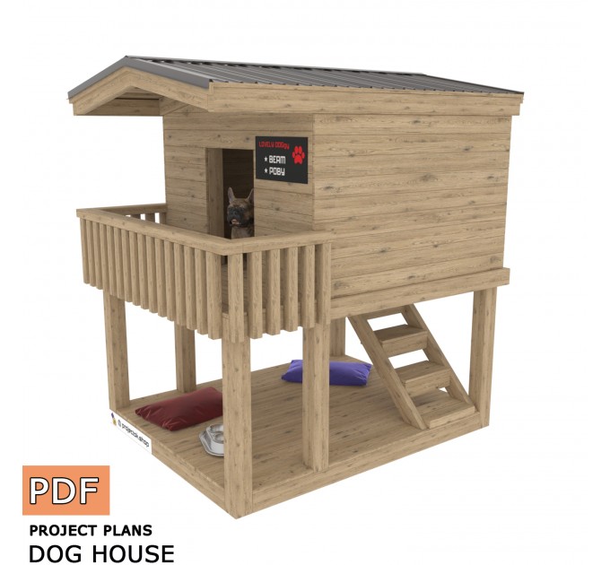 Outdoor dog house, DIY wooden doghouse instructions, Luxury dog houses, Dog house bed - Digital Download Only