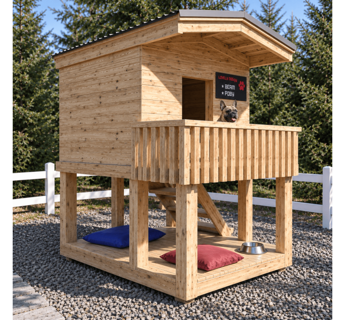 Outdoor dog house, DIY wooden doghouse instructions, Luxury dog houses, Dog house bed - Digital Download Only