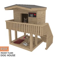 Wooden doghouse, Step-by-step guide, DIY doghouse plans, Luxury dog houses, Dog house bed, Large/medium dog house - Digital Download Only