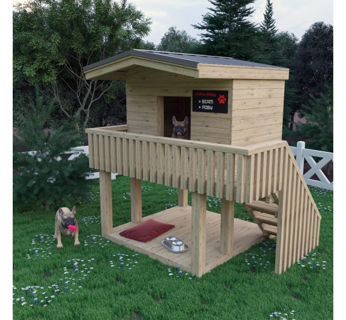 Wooden doghouse, Step-by-step guide, DIY doghouse plans, Luxury dog houses, Dog house bed, Large/medium dog house - Digital Download Only