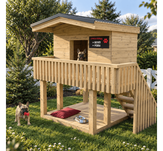 Wooden doghouse, Step-by-step guide, DIY doghouse plans, Luxury dog houses, Dog house bed, Large/medium dog house - Digital Download Only