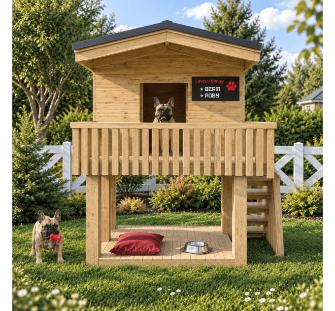 Wooden doghouse, Step-by-step guide, DIY doghouse plans, Luxury dog houses, Dog house bed, Large/medium dog house - Digital Download Only