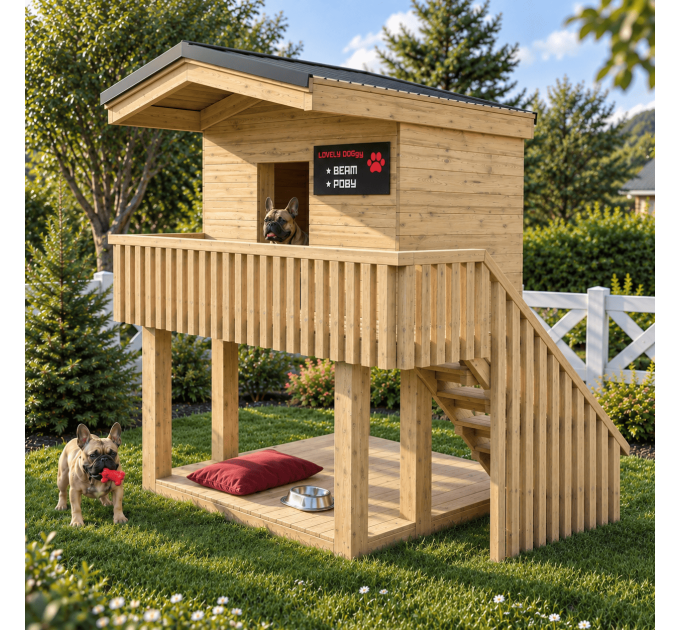 Wooden doghouse, Step-by-step guide, DIY doghouse plans, Luxury dog houses, Dog house bed, Large/medium dog house - Digital Download Only