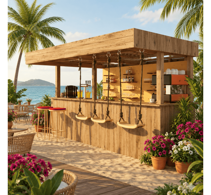 Outdoor Bar, backyard party pavilion, open-air bar, beach bar, outdoor house, party bar plan - Digital Download Only