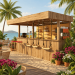 Outdoor Bar, backyard party pavilion, open-air bar, beach bar, outdoor house, party bar plan - Digital Download Only