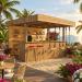 Outdoor Bar, backyard party pavilion, open-air bar, beach bar, outdoor house, party bar plan - Digital Download Only