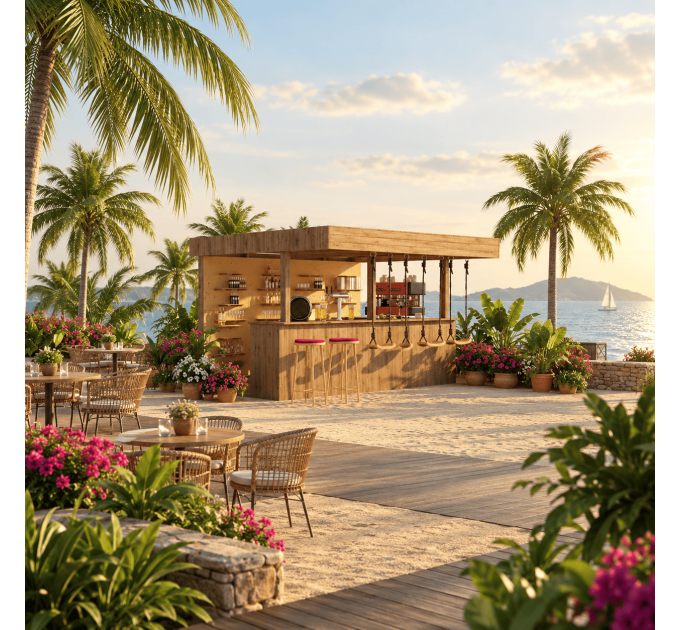 Outdoor Bar, backyard party pavilion, open-air bar, beach bar, outdoor house, party bar plan - Digital Download Only