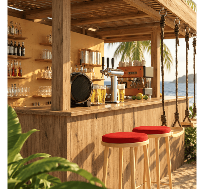 Outdoor Bar, backyard party pavilion, open-air bar, beach bar, outdoor house, party bar plan - Digital Download Only