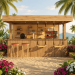 Outdoor Bar, backyard party pavilion, open-air bar, beach bar, outdoor house, party bar plan - Digital Download Only