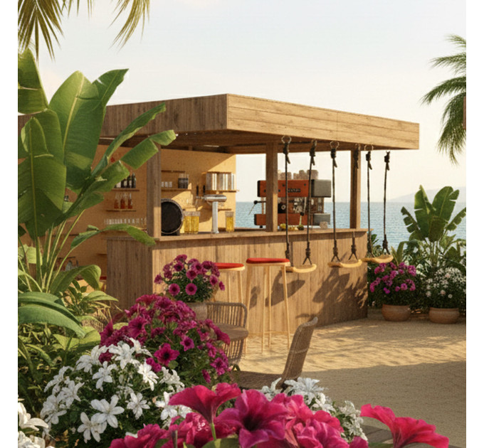Outdoor Bar, backyard party pavilion, open-air bar, beach bar, outdoor house, party bar plan - Digital Download Only
