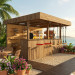 Outdoor Bar, backyard party pavilion, open-air bar, beach bar, outdoor house, party bar plan - Digital Download Only