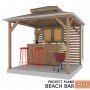 Backyard party pavilion, outdoor bar, open-air bar, beach bar, outdoor house, party bar plan - Digital Download Only