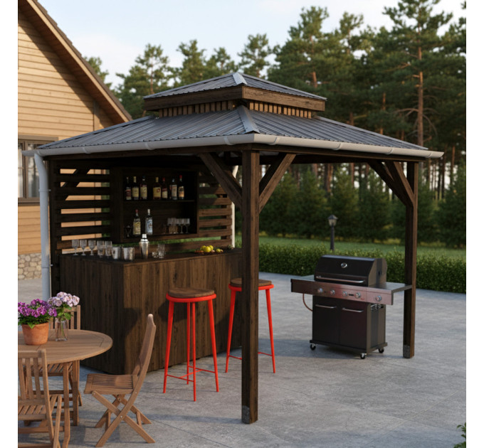 Outdoor Bar, backyard party pavilion, open-air bar, beach bar, outdoor house, party bar plan - Digital Download Only
