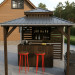 Outdoor Bar, backyard party pavilion, open-air bar, beach bar, outdoor house, party bar plan - Digital Download Only