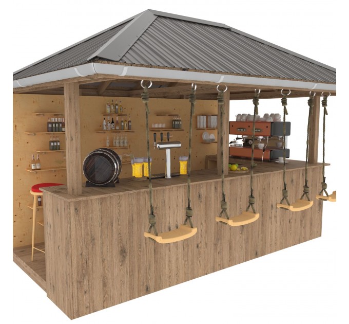 DIY Beach bar, outdoor open-air bar, backyard party pavilion, outdoor house, party bar plan - Digital Download Only