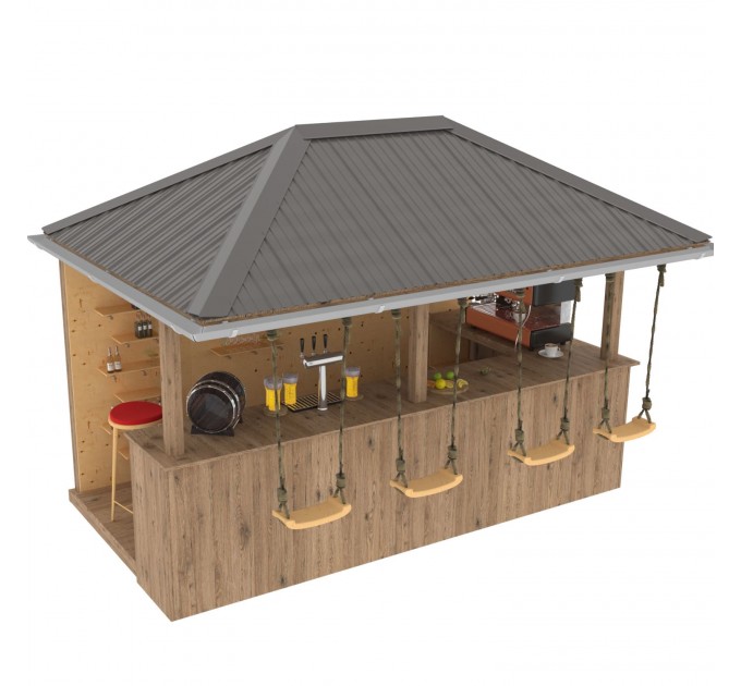 DIY Beach bar, outdoor open-air bar, backyard party pavilion, outdoor house, party bar plan - Digital Download Only