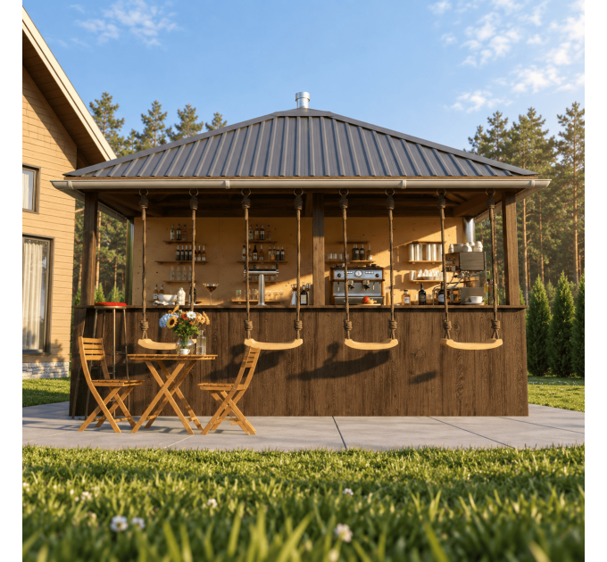 DIY Beach bar, outdoor open-air bar, backyard party pavilion, outdoor house, party bar plan - Digital Download Only