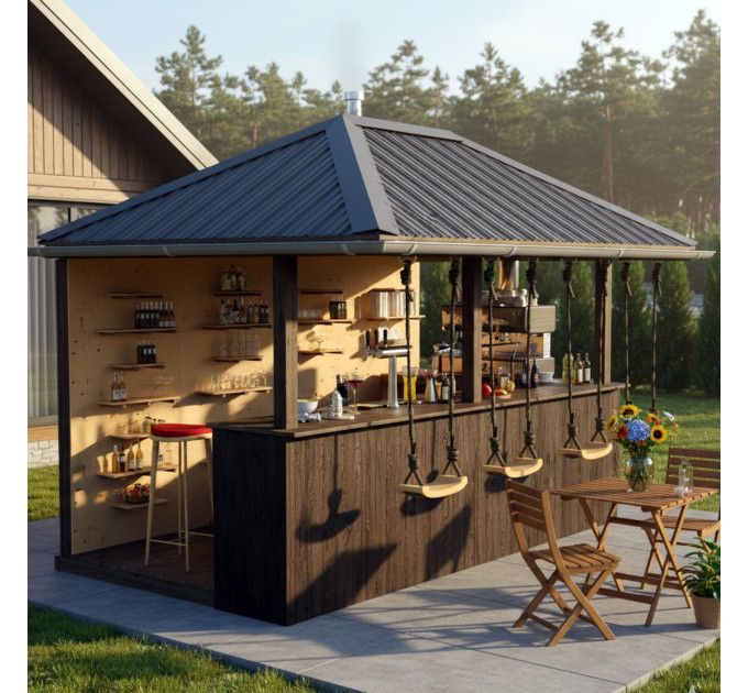 DIY Beach bar, outdoor open-air bar, backyard party pavilion, outdoor house, party bar plan - Digital Download Only