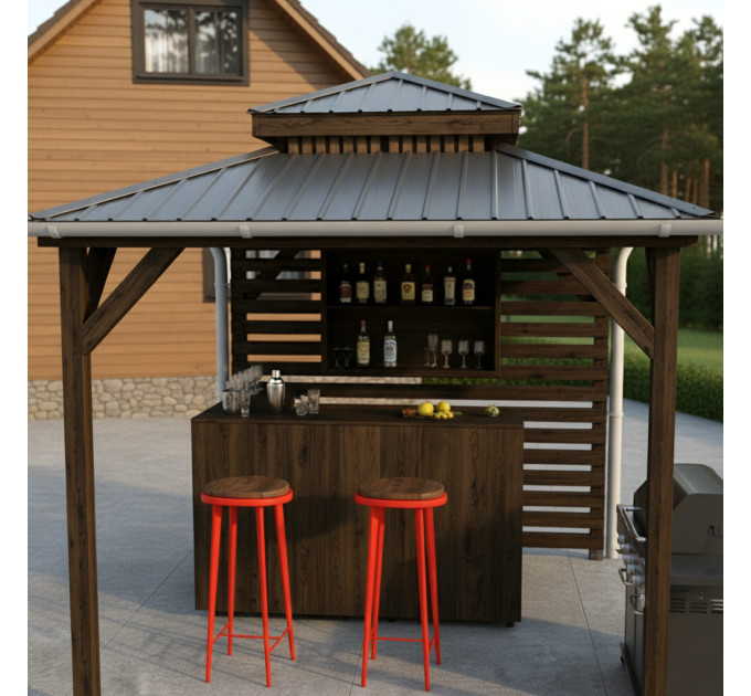 DIY Outdoor open-air bar, backyard party pavilion, beach bar, outdoor house, party bar plan - Digital Download Only