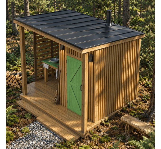 Outdoor Bathroom Shed Plans – Modern Outhouse with Shower, Toilet & Sink