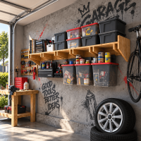 DIY garage shelf, storage system, racking solutions, garage shelving units, garage cabinet systems, storage shelving - Digital Download Only